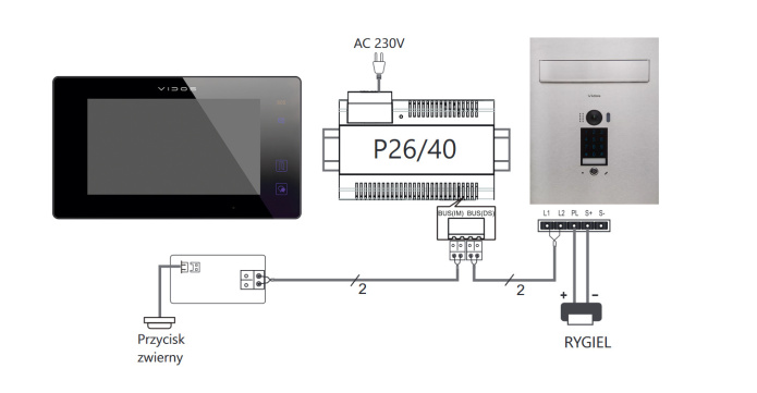 Wideodomofon skrzynka na listy z szyfratorem Vidos S1401D-SKP M1021B-2